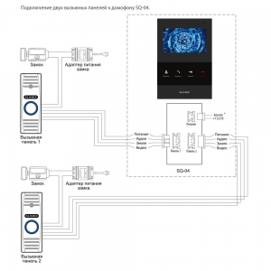 Видеодомофон Slinex SQ-04 схема подключения